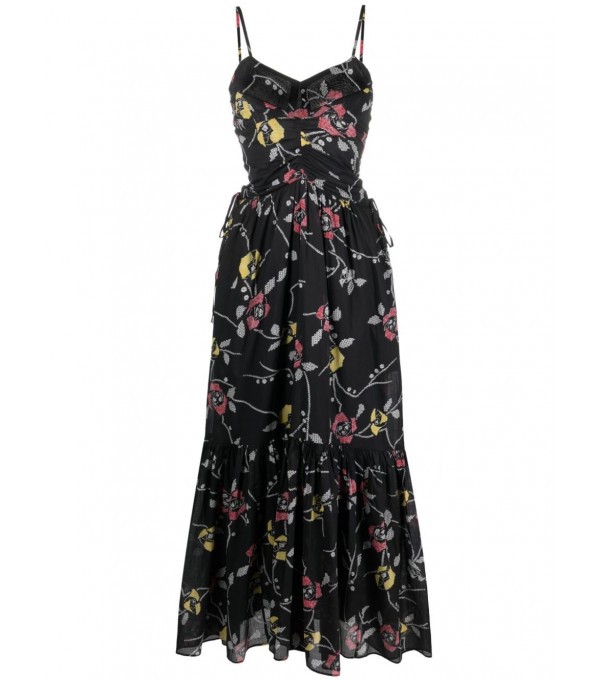 GIANA - Vestido largo estampado - negro GIANA - Vestido largo estampado - negro