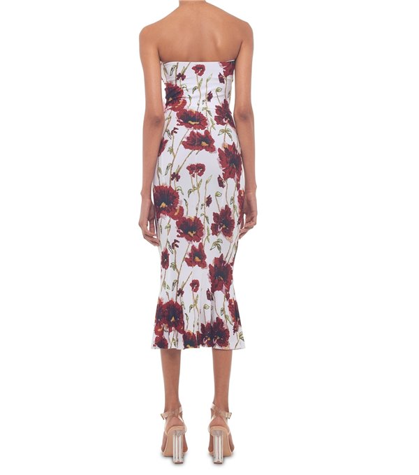 Strapless dress - poppies