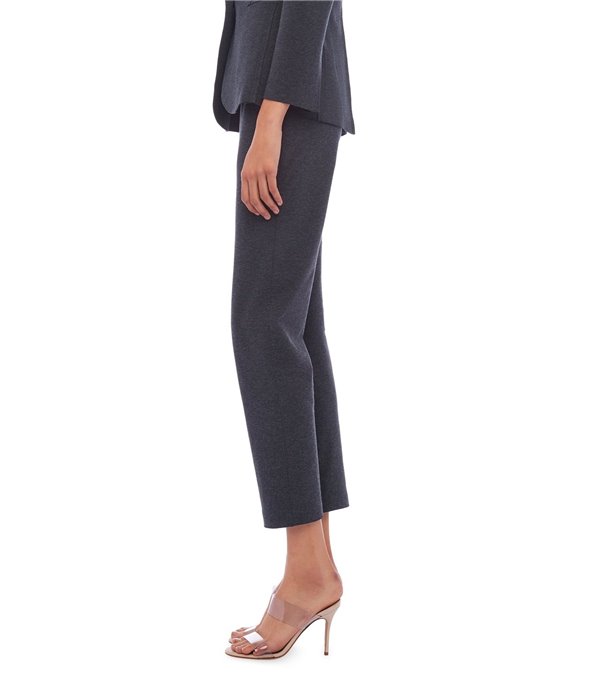 Straight cotton trousers - anthracite