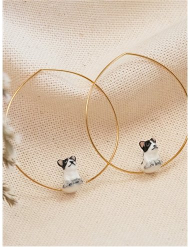 Pendientes aros - bulldog