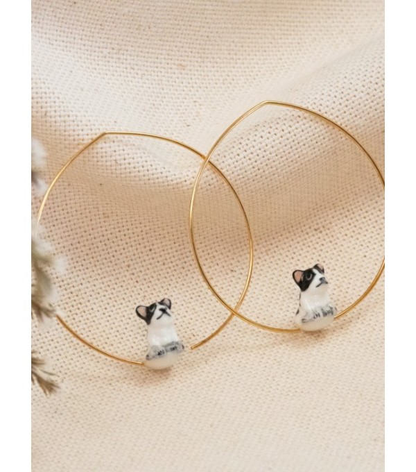 Pendientes aros - bulldog Pendientes aros - bulldog