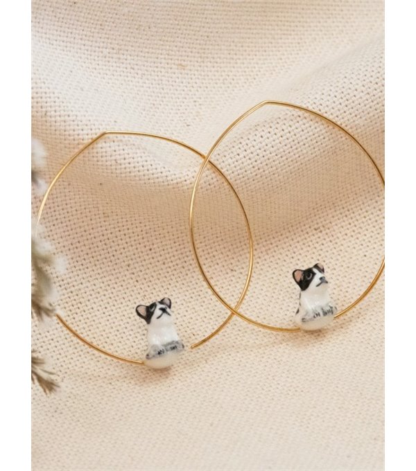 Hoop earrings - bulldog