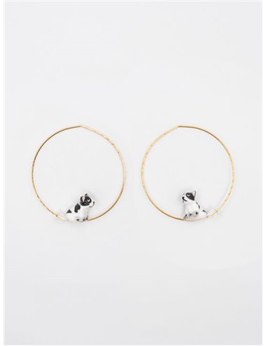 Hoop earrings - bulldog