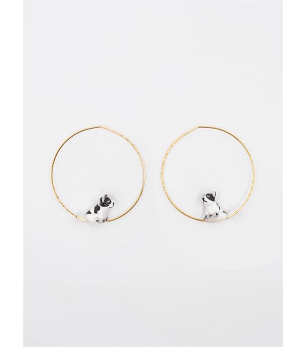 Hoop earrings - bulldog