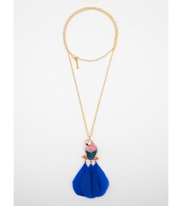 Collar cadena - loro y plumas Collar cadena - loro y plumas
