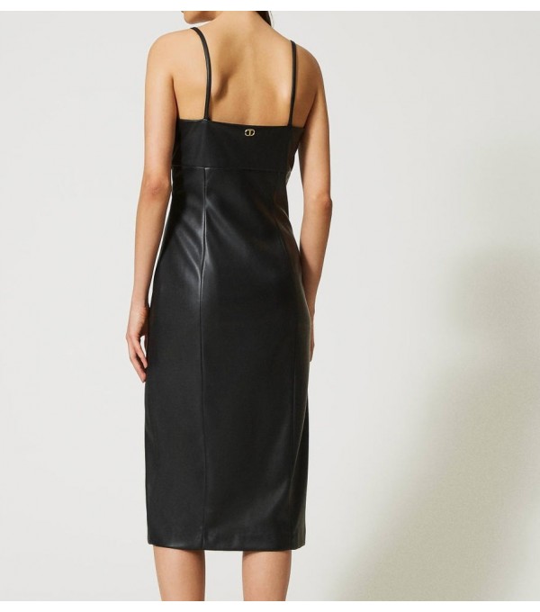 Vestido tirantes ecopiel Vestido tirantes ecopiel