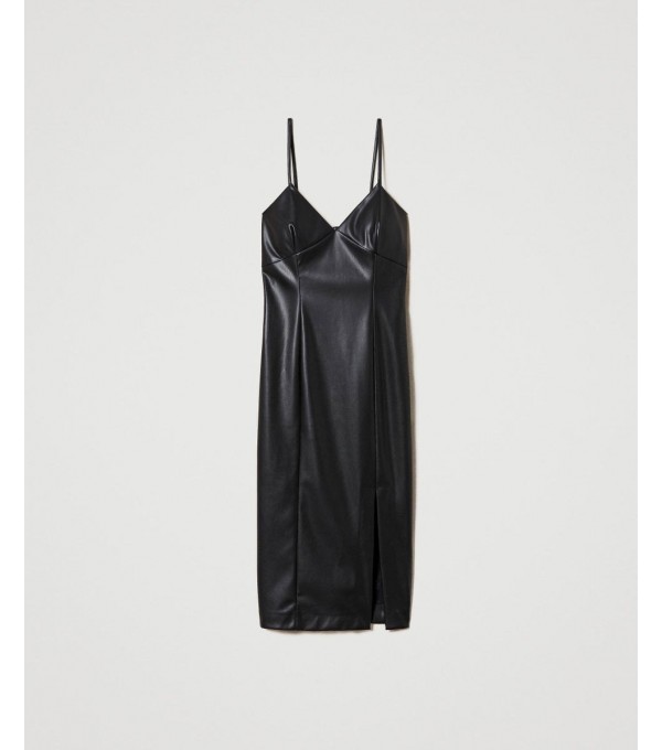 Vestido tirantes ecopiel Vestido tirantes ecopiel