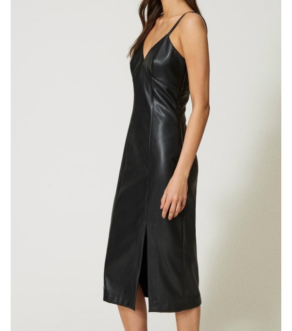 Vestido tirantes ecopiel Vestido tirantes ecopiel