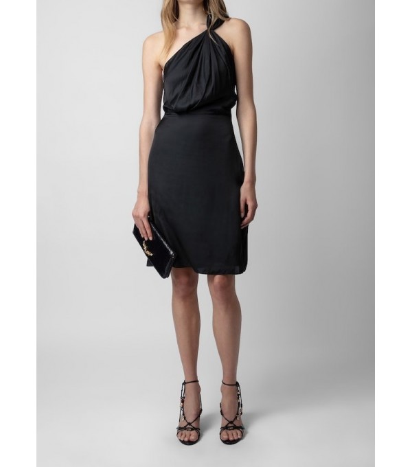 1RAZAL-Vestido asimétrico satinado
