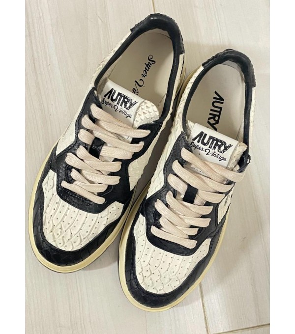 MEDALIST - Sneaker bicolor pitón - negro