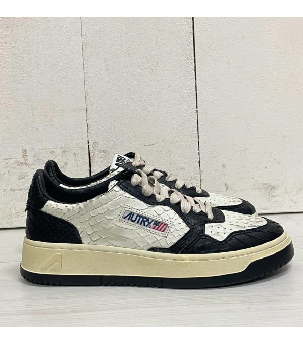 MEDALIST - Sneaker bicolor pitón - negro