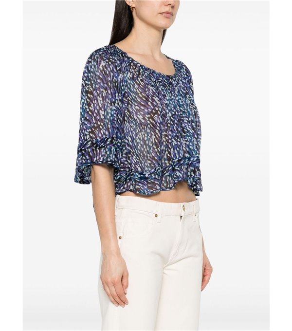 ROXINI - Printed georgette top - blue