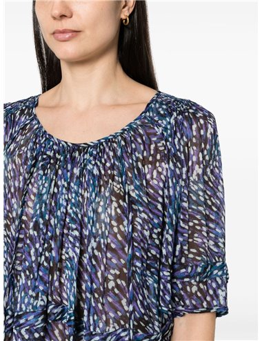 ROXINI - Printed georgette top - blue