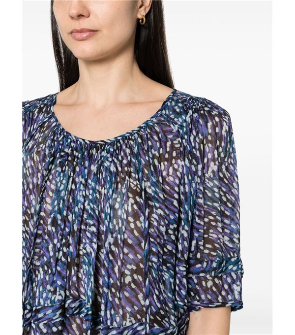 ROXINI - Printed georgette top - blue