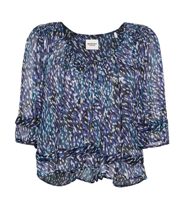 ROXINI - Printed georgette top - blue