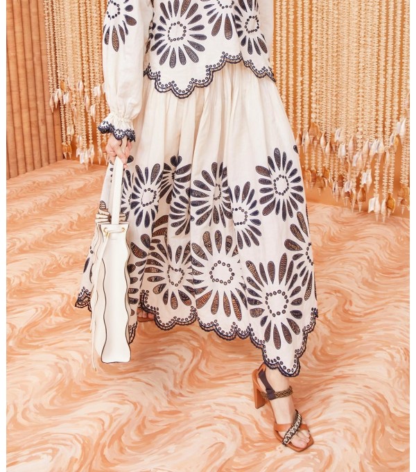 ANNISA-Falda borado bicolor