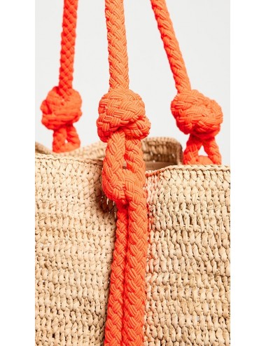 CABAS L-Bolso rafia cuerda