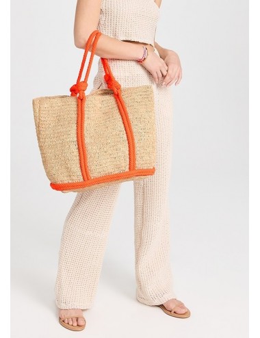 CABAS L-Bolso rafia cuerda