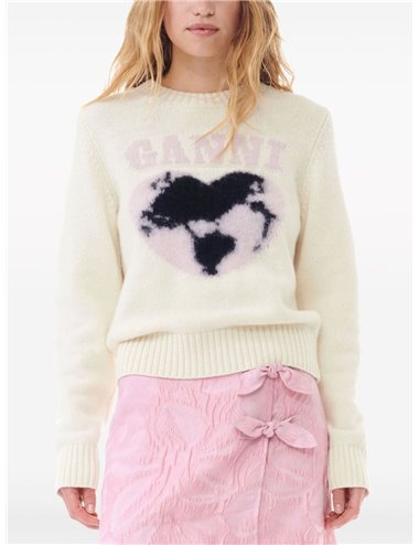 Heart logo sweater - ecru