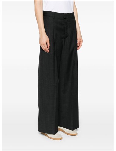 ROMINA - Wide check trousers - anthracite