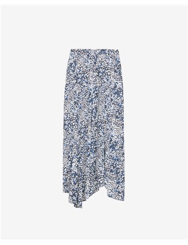 HORTENSIA - Long printed skirt - blue