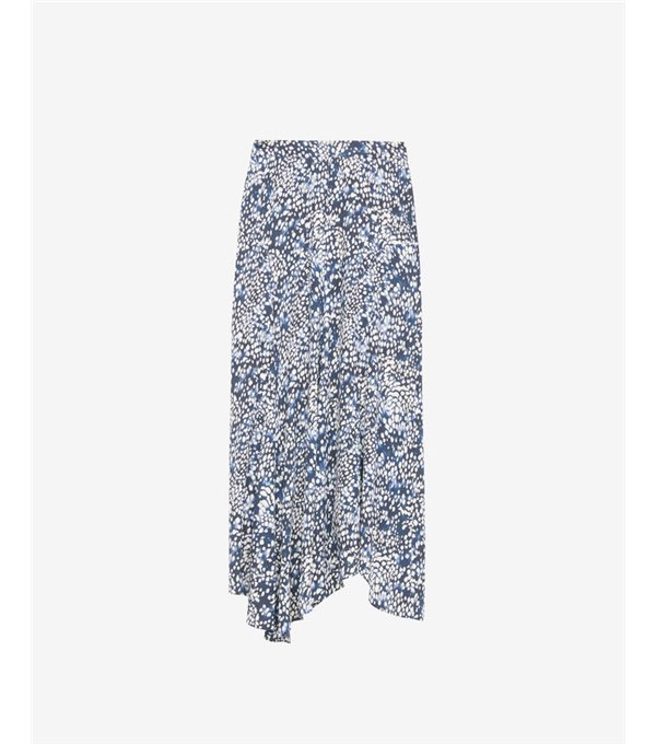 HORTENSIA - Long printed skirt - blue