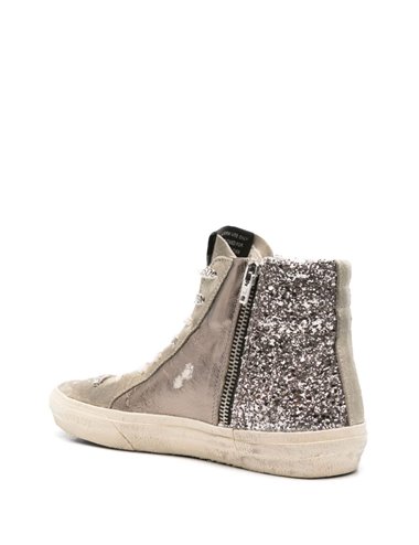 SLIDE-Sneaker laminada y glitter