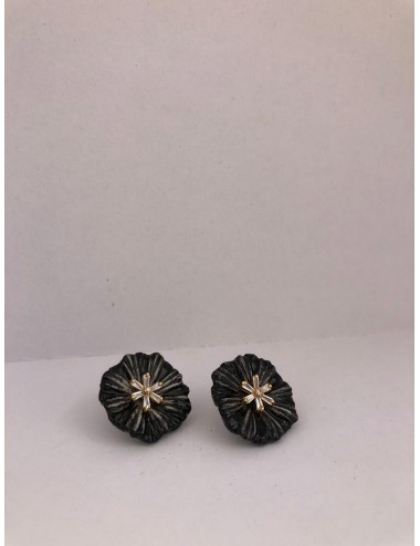 Pendientes flor negra