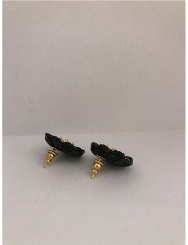 Pendientes flor negra