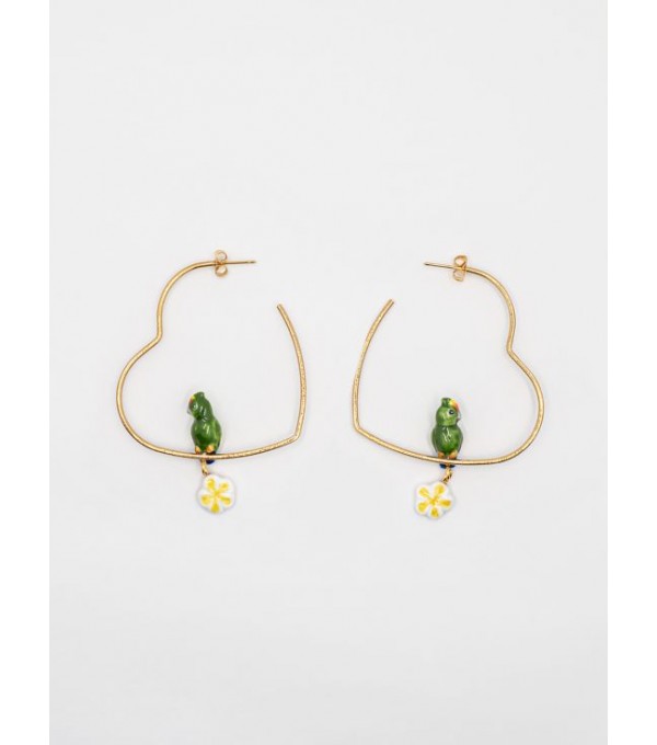 Pendientes corazón y loro Pendientes corazón y loro