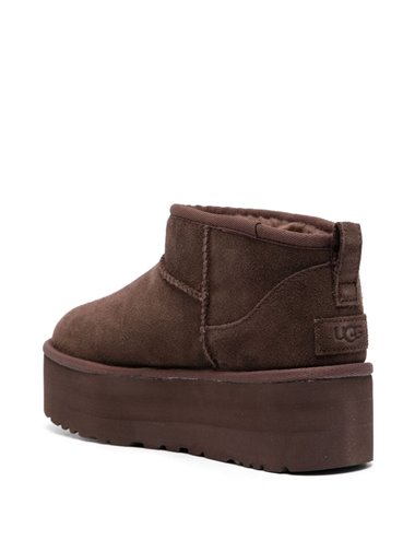 Ultramini platform ankle boot - brown