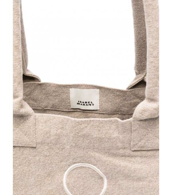 YENKY ZIPPED - Bolso tote logo cremallera - beige