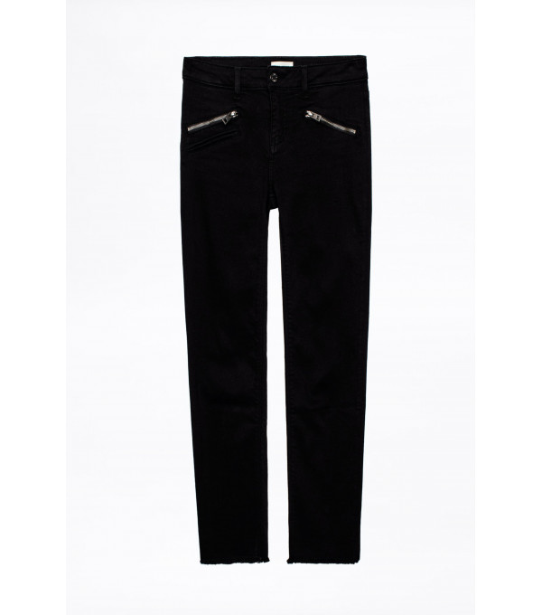 AVA - Zip fly jeans - black