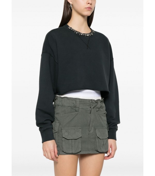 Sudadera crop strass Sudadera crop strass