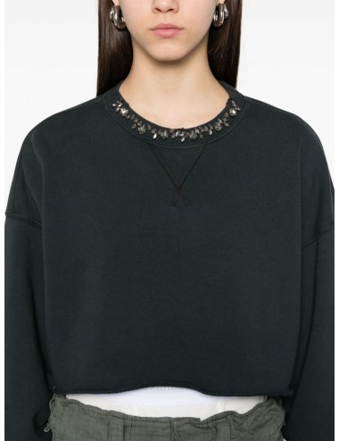 Sudadera crop strass