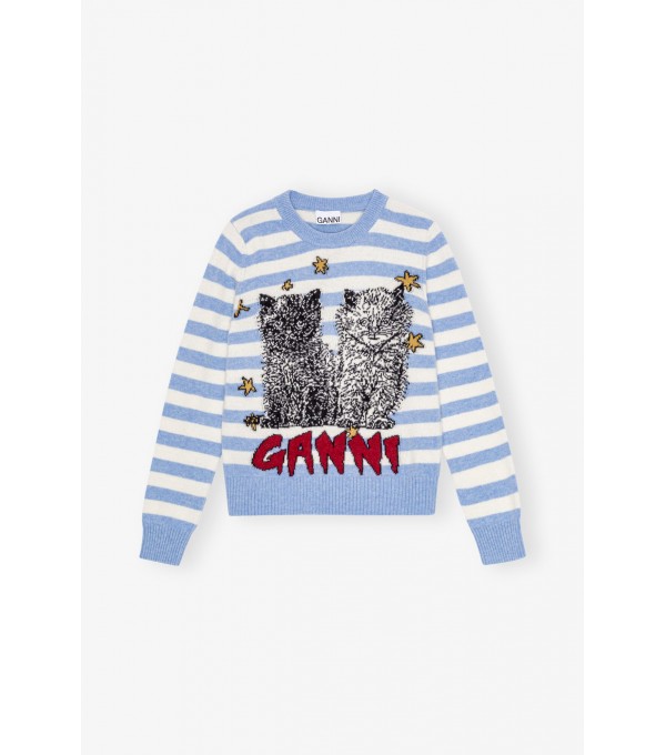 Striped sweater with kittens Striped sweater with kittens
