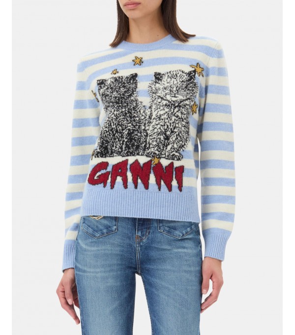 Striped sweater with kittens Striped sweater with kittens