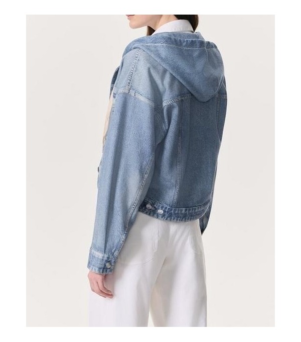 Chaqueta cremallera denim suave