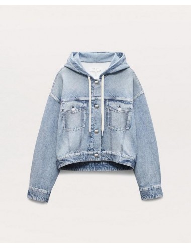 Chaqueta cremallera denim suave