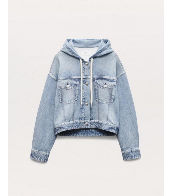 Chaqueta cremallera denim suave