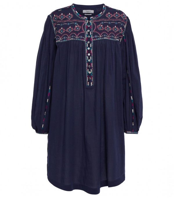FEDERIKA-Vestido ml bordados contraste FEDERIKA-Vestido ml bordados contraste