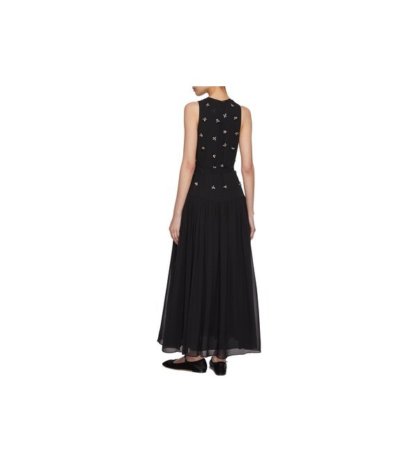 ELENI - Chiffon dress with embroidered flowers ELENI - Chiffon dress with embroidered flowers