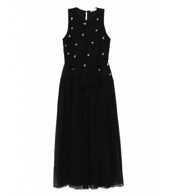 ELENI - Chiffon dress with embroidered flowers ELENI - Chiffon dress with embroidered flowers