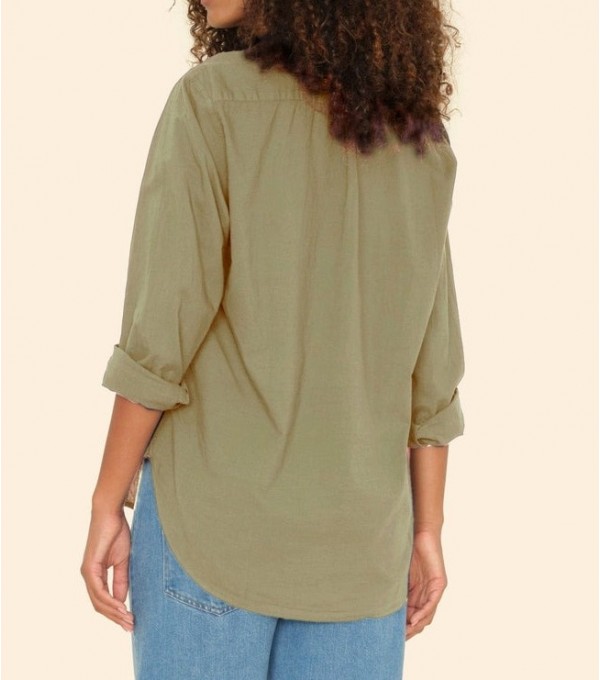 BEAU - Camisa algodón fino - kaki