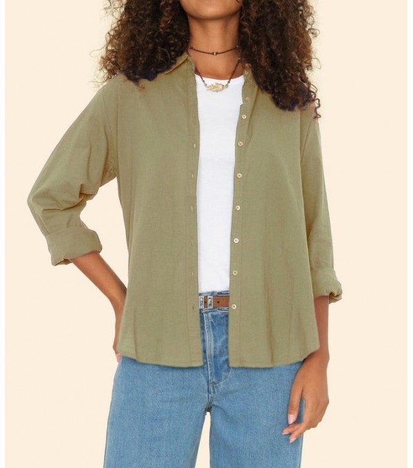 BEAU - Camisa algodón fino - kaki