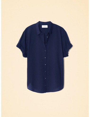 CHANNING - Camisa manga corta algodón fino - marino