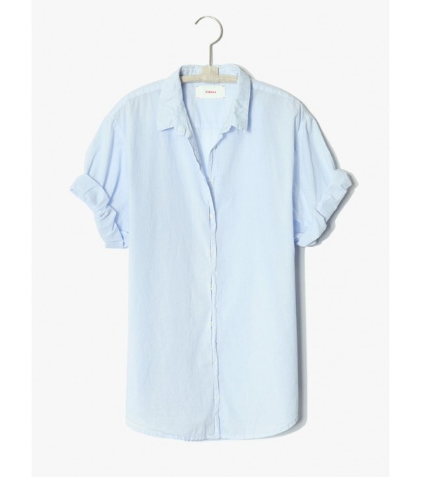 CHANNING - Camisa manga corta algodón fino - celeste