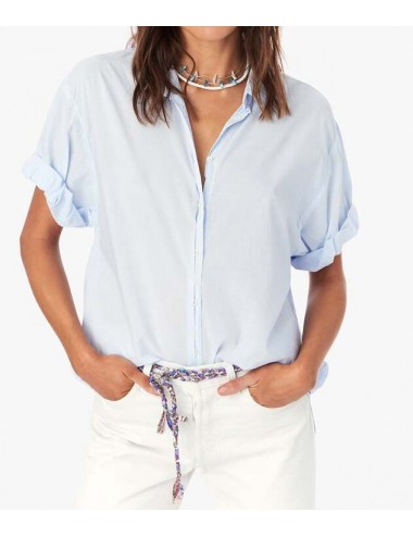 CHANNING - Camisa manga corta algodón fino - celeste