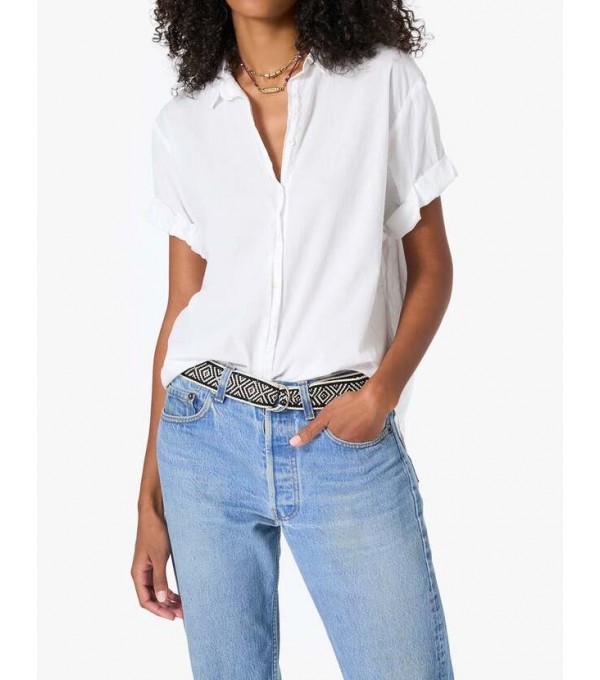 CHANNING - Camisa manga corta algodón fino - blanco