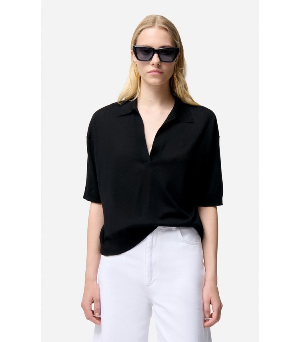 Jersey FABY cuello polo - negro